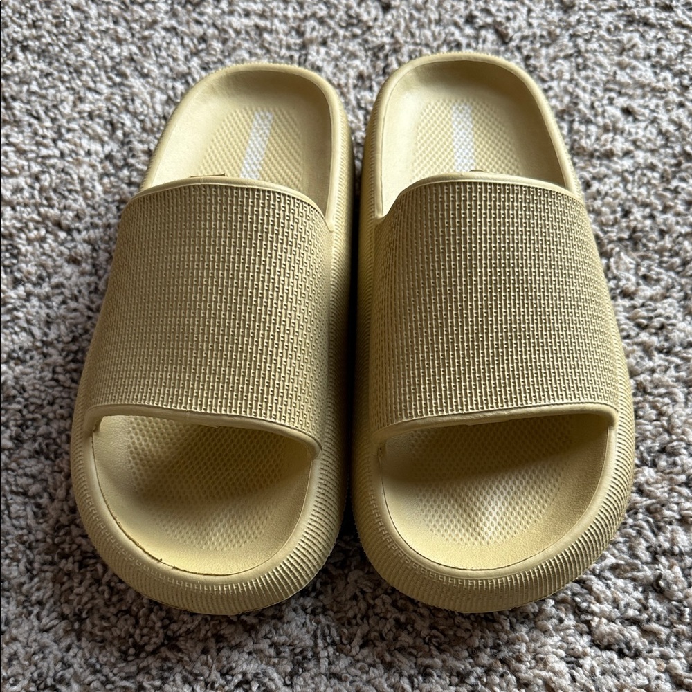 Chic Yellow Slide Sandals NEW